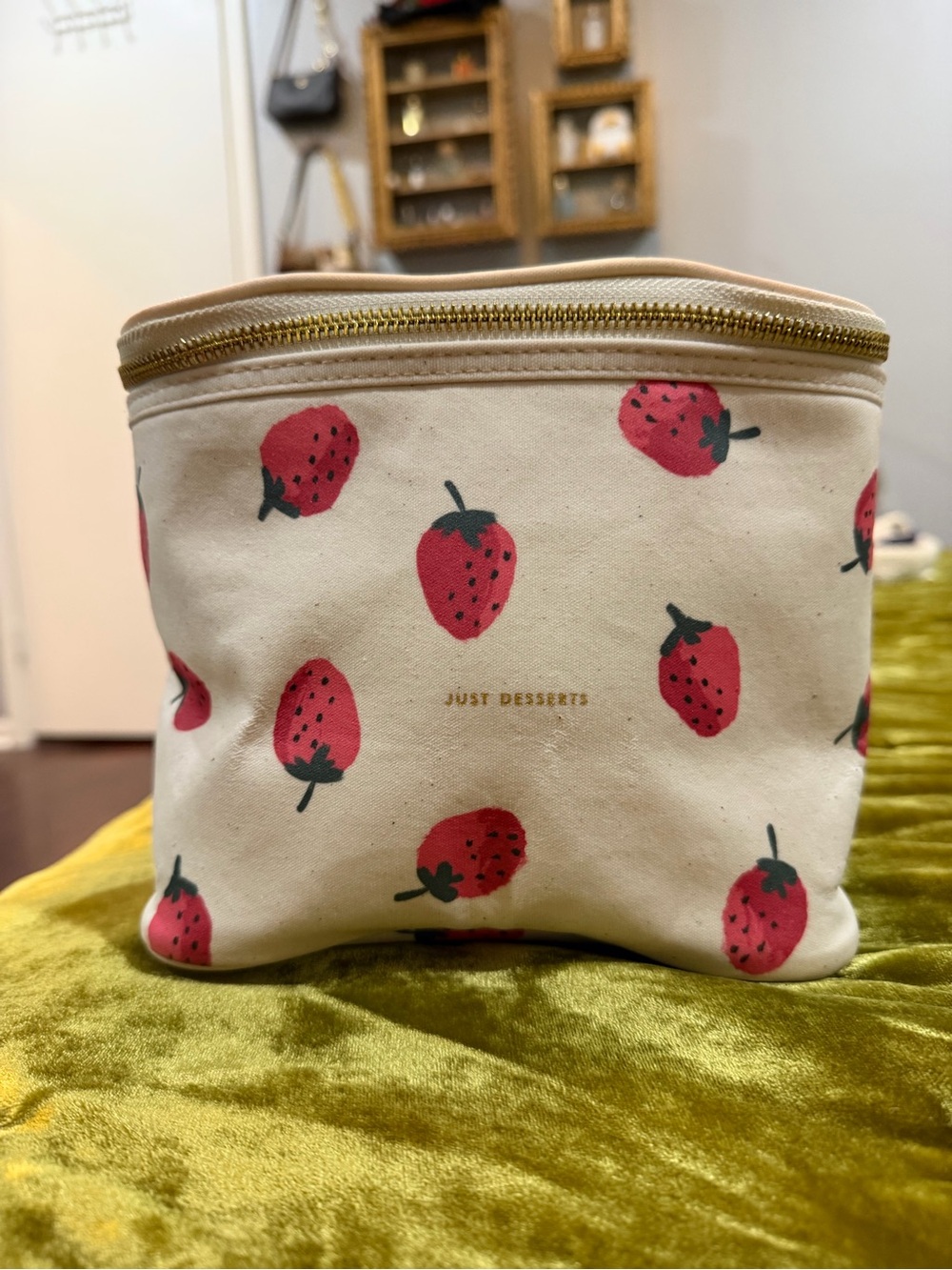 Kate Spade Strawberry Print Canvas Lunch Bag